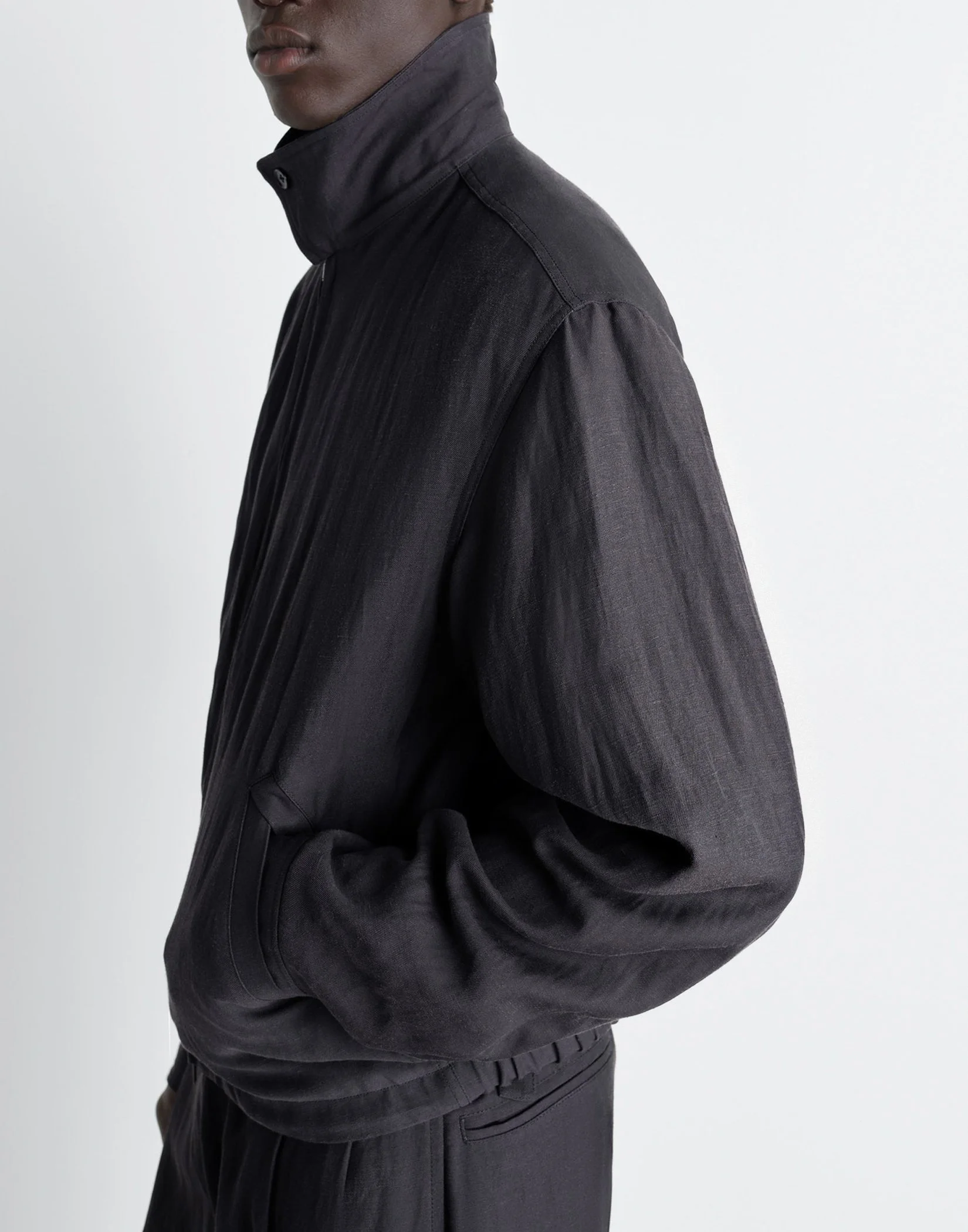 Lemaire - SHORT UTILITY JACKET (COAL) — EQUIPMENT